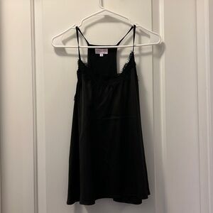 Silky Lace Trim Tank Top Cami